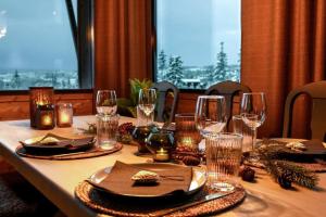 Restoran või mõni muu söögikoht majutusasutuses New ap The Nest in Hafjell ski in out and fast Wifi