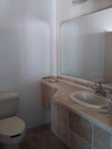 Uma casa de banho em Delphinus Inn
