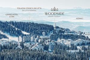 科帕奥尼克Tramontana Kopaonik Woodside 201, FREE Parking & SPA的山顶小镇的景色 更多13张照片