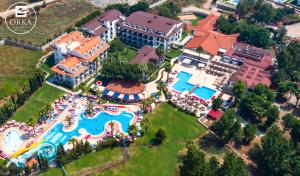 an aerial view of a resort with a pool at Orka Village Hisarönü in Fethiye