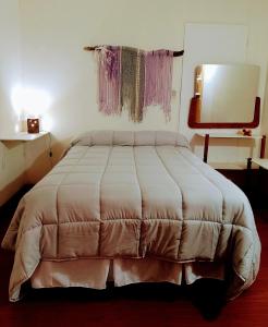 1 dormitorio con 1 cama grande en una habitación en Bosque Holístico del Fin del Mundo en Ushuaia
