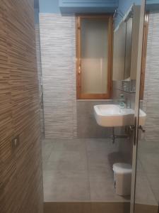 La salle de bains est pourvue d'un lavabo et de toilettes. dans l'établissement Un'oasi di pace in centro, à San Severo