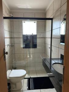 Koupelna v ubytování Hotel Pires Faxinal