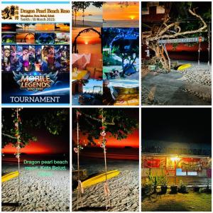 a collage of different pictures of a resort at Dragon Pearl Beach Resort in Kota Belud