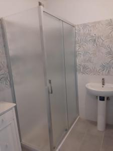 トッレ・デル・ラーゴ・プッチーニにあるResidence Lagomareのバスルーム(シャワー、シンク付)