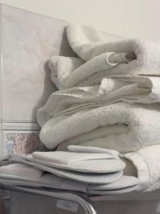 a bunch of towels are stacked in a closet at Hotel Ambra in Rimini
