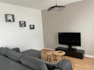 Televízia a/alebo spoločenská miestnosť v ubytovaní appartement vacances en copropriété avec parking