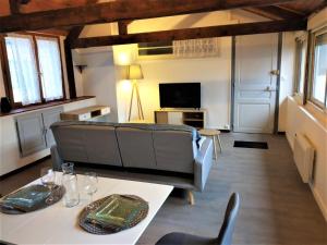塔布Appartements - Halles Brauhauban Tarbes的带沙发和桌子的客厅