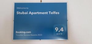 Certyfikat, podpis lub inny dokument wystawiony w obiekcie Stubai Apartment Telfes
