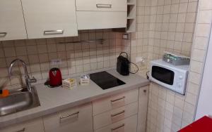 A kitchen or kitchenette at Domus Rome Incantevole Apt vicino Colosseo Foro Romano