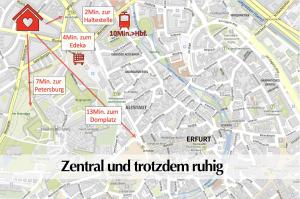 a map of the city of tokyo and the komachi and t at Modernes Altbau-Loft "HomeSweetHome" mit Kingsize Bett, Smart-TV, etc in Erfurt