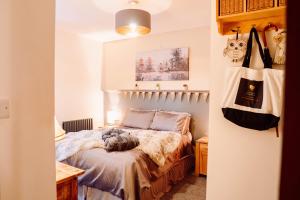 een slaapkamer met een bed in een kamer bij Cottage Apartment in Dunblane