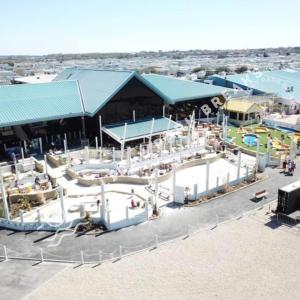 an aerial view of a water park at Cosy 2 bed @ Seal Bay, Selsey in Selsey
