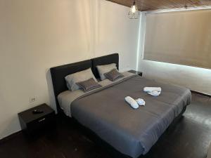 H&L BOUTIQUE في بوغوتا: غرفة نوم عليها سرير وفوط