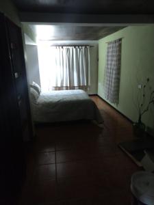 Schlafzimmer mit einem Bett und einem Fenster in der Unterkunft Casa Martín in Tunuyán