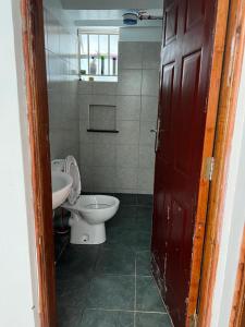 een badkamer met een toilet en een wastafel bij Comfortplace 2 bedroom in Kericho