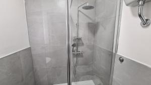 a shower with a glass door in a bathroom at Diasof Apartments in Rome