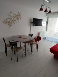 Televízia a/alebo spoločenská miestnosť v ubytovaní Appartement 2 Pièces avec une grande terrasse, 3 étoiles, Wifi, Box pour véhicule et vélos