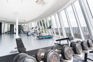 a gym with a lot of equipment in a building at iCity 2Bedroom RM79 Thempark, Mall, Wi-Fi in Shah Alam