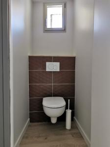łazienka z toaletą i lustrem w obiekcie Villard de Lans, coeur de village.Bel appartement w mieście Villard-de-Lans +7 zdjęć