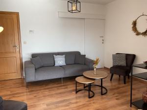 ein Wohnzimmer mit einem Sofa und einem Tisch in der Unterkunft The Green Escape in Merlemont