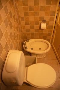 a bathroom with a toilet and a sink at La Finca de Buen Orden in San Martín