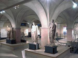 two statues on display in a museum at CORSO DEI CORSI in Parma