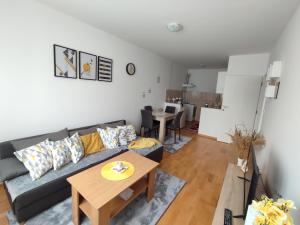 a living room with a couch and a table at Apartman Tanja in Bijeljina