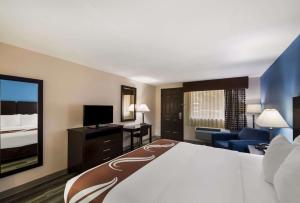 a hotel room with a large bed and a television at Quality Inn & Suites Round Rock in Round Rock