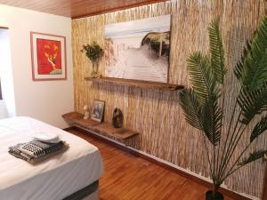 A bed or beds in a room at Finca in mitten der Natur.
