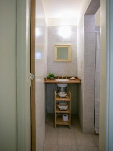a bathroom with a sink and a shower at La Casa de la Plaza in San Antonio de Areco
