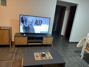 sala de estar con TV de pantalla plana en Apart del Este 5, en Paysandú