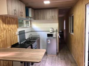 Kuchyň nebo kuchyňský kout v ubytování Cabaña container Ensenada