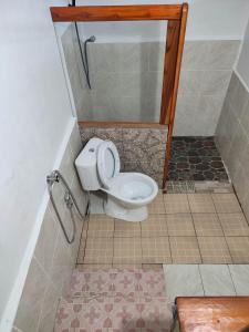 ein Bad mit WC in einem kleinen Zimmer in der Unterkunft Lena house Flores in Hitokalak