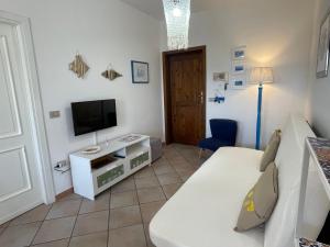 een woonkamer met een tv en een bank bij Casa vacanze Valledoria Q8732 in Valledoria