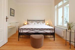 Tempat tidur dalam kamar di Villa Hähle App 6