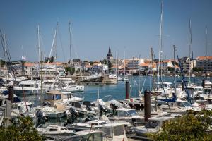Banda łodzi zakotwiczona w porcie w obiekcie Le Repos de la Mer 900 m plage w mieście Saint-Gilles-Croix-de-Vie