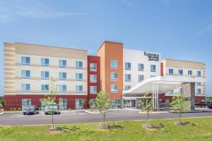 a rendering of the front of a hotel with a parking lot at Fairfield Inn & Suites by Marriott Lebanon in Lebanon
