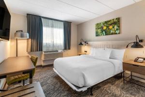 a hotel room with a bed and a desk at Fairfield Inn & Suites by Marriott Providence Airport Warwick in Warwick +18 photos