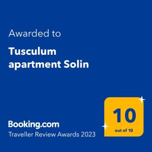 Certifikát, ocenenie alebo iný dokument vystavený v ubytovaní Tusculum apartment Solin