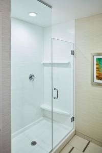 a shower with a glass door in a bathroom at Fairfield Inn & Suites by Marriott Rawlins in Rawlins