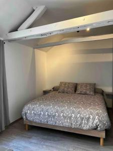 ein Schlafzimmer mit einem Bett in einem Zimmer in der Unterkunft La Petite Rochambelle (hyper centre-ville) in Vendôme