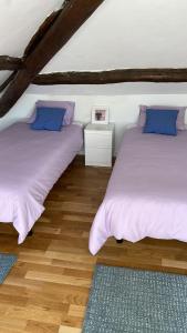 two beds sitting next to each other in a room at VILLA OLIMAR 
