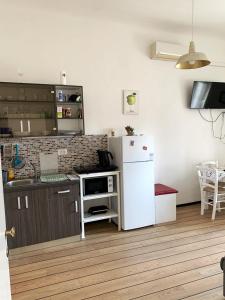 Kuchyň nebo kuchyňský kout v ubytování Apartmani Lučin