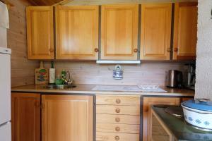 Kuchyň nebo kuchyňský kout v ubytování Vintage Norwegian Cabin Hyttekos i Lofoten