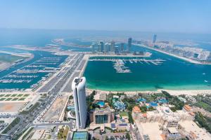 an aerial view of a city with a marina at White Sage - Incredible Full Sea and Dubai Eye View in Marina in Dubai