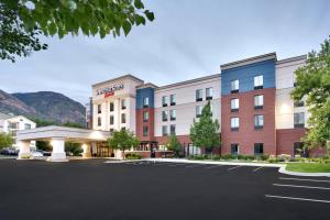 a rendering of a hotel with a parking lot at SpringHill Suites by Marriott Provo in Provo
