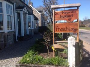 a sign that says sent mountain holidays of fresh produce at Fraoch Lodge in Boat of Garten