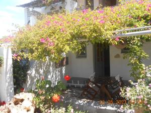 a house with flowers on the side of it at PATMOS Mathios Studios- apartments in Patmos