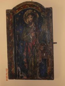 a painting of a man hanging on a wall at Hotel Marblau Tossa in Tossa de Mar